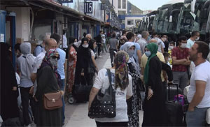 Otogarda bayram dönüşü hareketliliği başladı