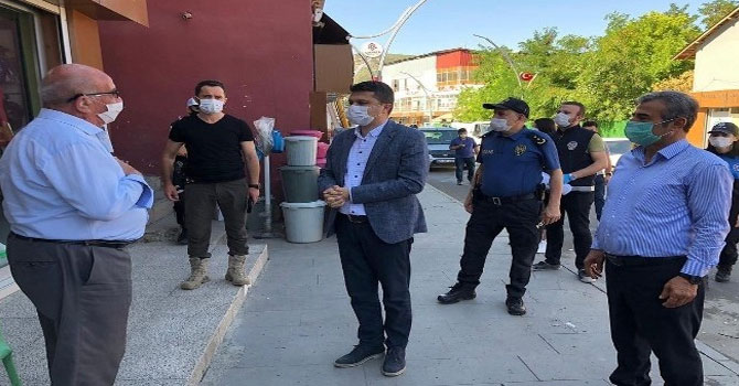 Çukurca'da korona virüs denetimi