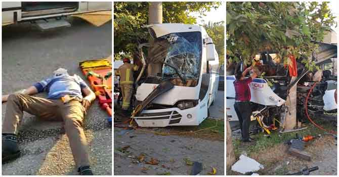 İşçi midibüsü kaza yaptı: 2 ölü 16 yaralı