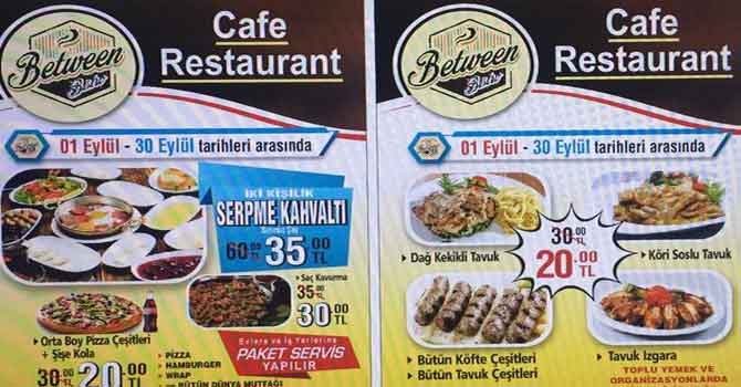 Between Cafe Restaurant indirime gitti