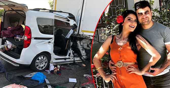 Kına dönüşü düğün yolunda genç çifti ölüm ayırdı