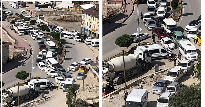 Hakkari'de KPSS'ye giren adaylar trafiğe takıldı
