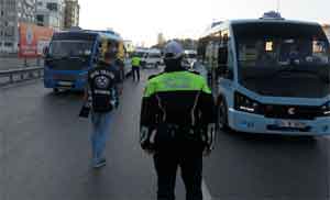 Minibüslere ayakta yolcu denetimi