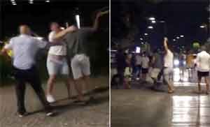 Arkadaşlarına otomobil çarptı, onlar kavgaya devam etti