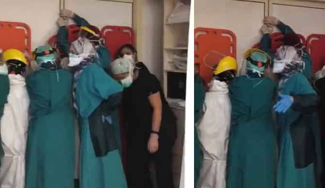 Ankara'da saldırıya uğrayan sağlık çalışanları kapıda barikat kurdu