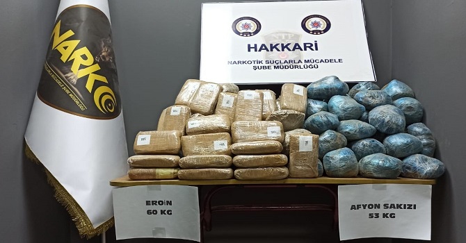 Hakkari'de 139 kilo 80 gram uyuşturucu ele geçirildi