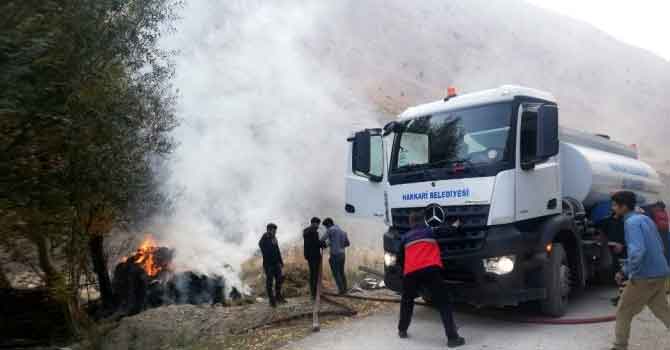 Hakkari'de bin bağ ot yandı