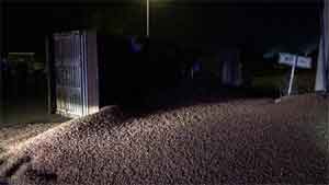 Fındık yüklü TIR devrildi, yol ulaşıma kapandı