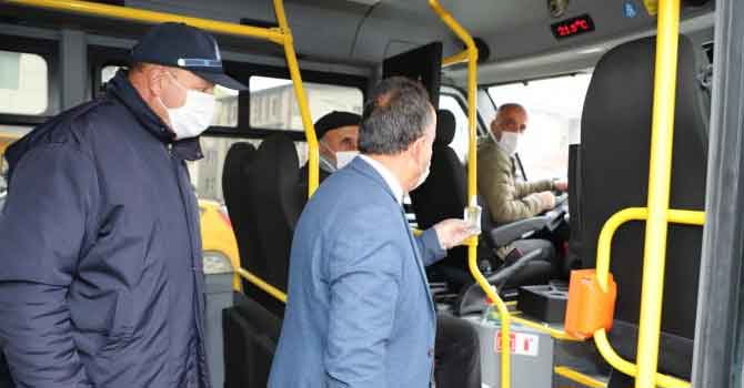 Hakkari'de toplu taşıma araçlarına koronavirüs denetimi
