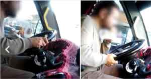 Direksiyon başında yemek yiyen minibüs şoförüne, 132 lira para cezası 