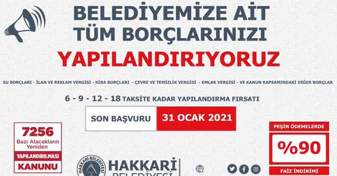 Hakkari belediyesi borçları yapılandırıyor!