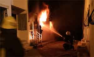 Villada korkutan yangın