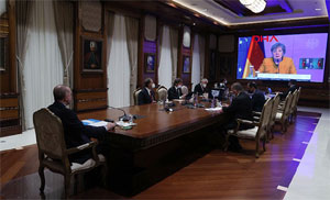 Erdoğan Merkel ile görüştü