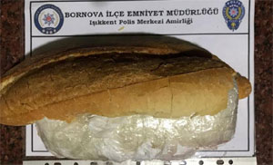 Ekmek arasında uyuşturucu taşıyan şüpheli gözaltına alındı