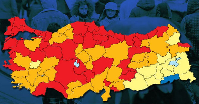 Hakkari'nin rengi sarardı, tek mavi il Şırnak kaldı