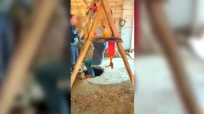 Define bulmak amacıyla kulübede kuyu açan 4 kişi suçüstü yakalandı