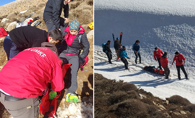 Van'da kayak yaparken ayağı kırılan asistan doktor, UMKE ekipleri kurtardı