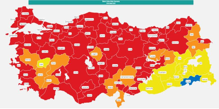 Koronavirüs haritası: İllere göre vaka sayısı kaç, risk haritasında son durum ne?