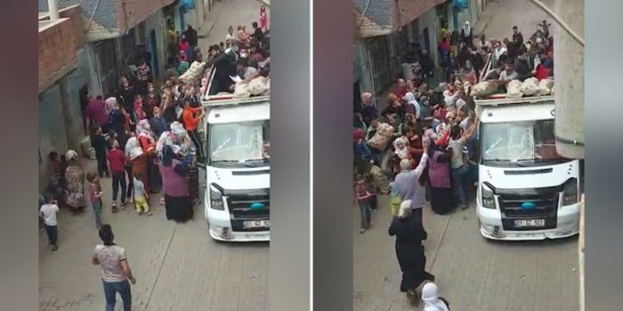 Diyarbakır'da 'ücretsiz patates' izdihamı