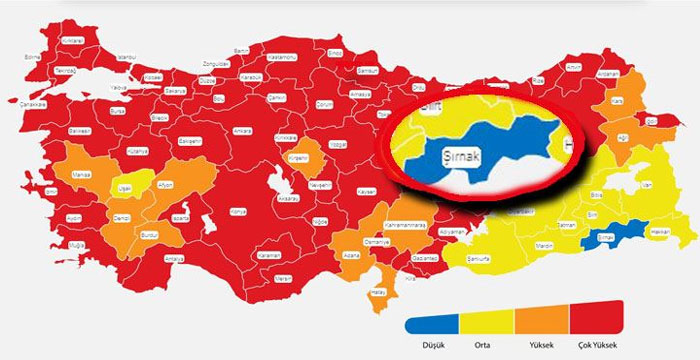 Şırnak da 'yüksek riskli' oldu