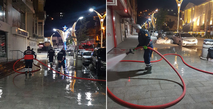 Hakkari itfaiyesi gece mesaisinde