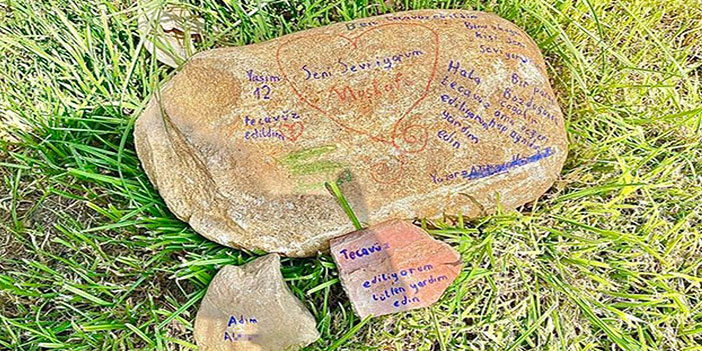 Taştaki 'tecavüz ediliyorum' yazısı gerçek çıktı, şüpheli komşu yakalandı