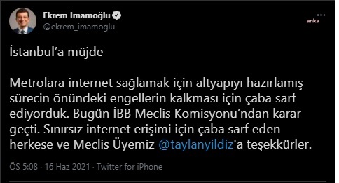 İstanbul metrolarında sınırsız internet dönemi