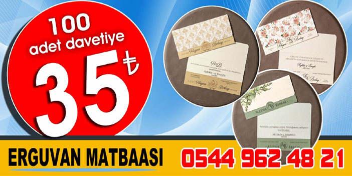 En şık düğün davetiyeleri Erguvan'da
