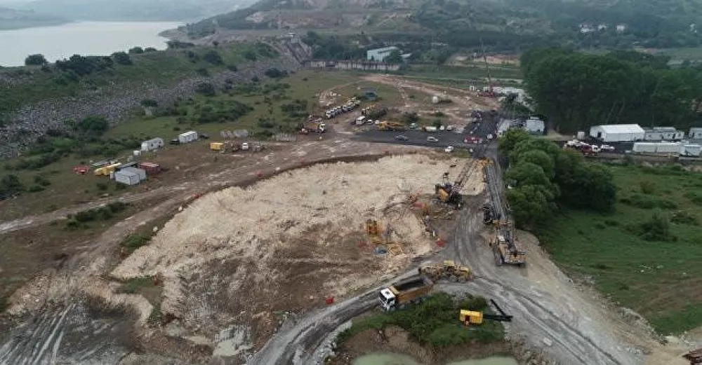 Kanal İstanbul inşaatı havadan görüntülendi