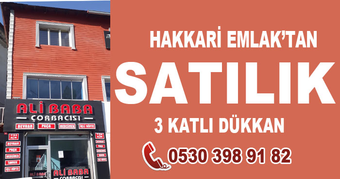 Hakkari'de satılık 3 katlı dükkan!