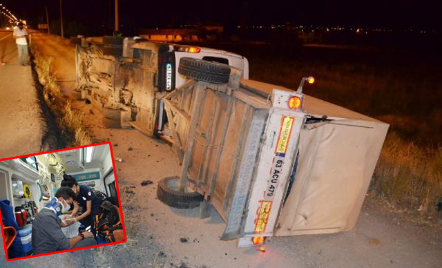 Tarım işçilerini taşıyan minibüs devrildi: 6 yaralı