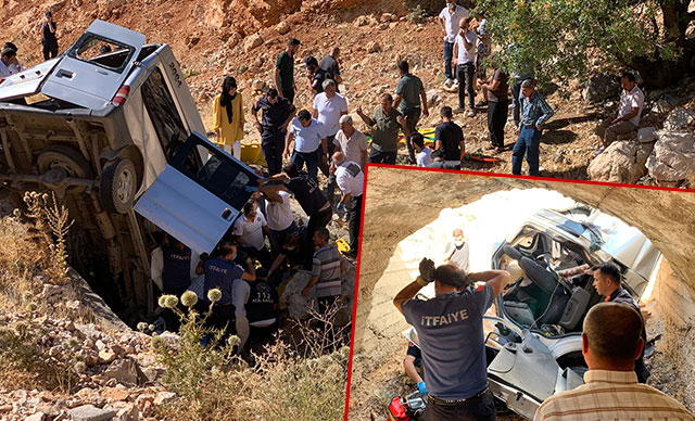 Minibüs menfeze yuvarlandı: 2 ölü, 5 yaralandı