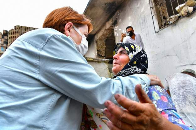 Akşener yangın bölgesinde