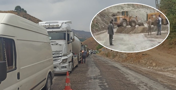 Hakkari - Yüksekova kara yolu heyelan nedeniyle kapandı