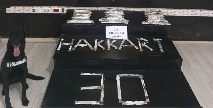 Kamyonette 34 kilo 800 gram eroin ele geçirildi
