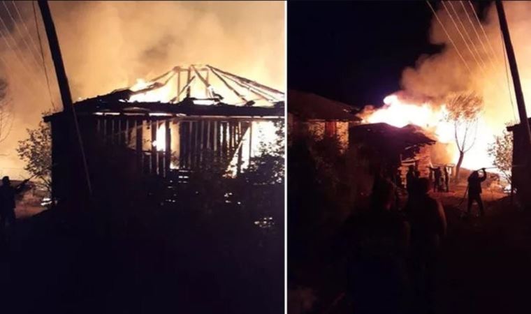 Köyde çıkan yangında 8 ev kül oldu