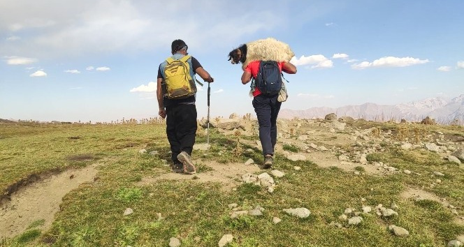 Dağda buldukları oğlağı sırtlarında taşıyıp sahibine teslim ettiler