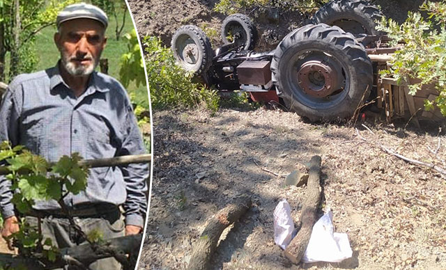 Devrilen traktörün sürücüsü öldü