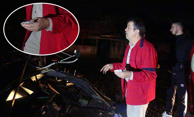 Yanan çiftlik evindeki kulübede 70 bin TL'sini aradı