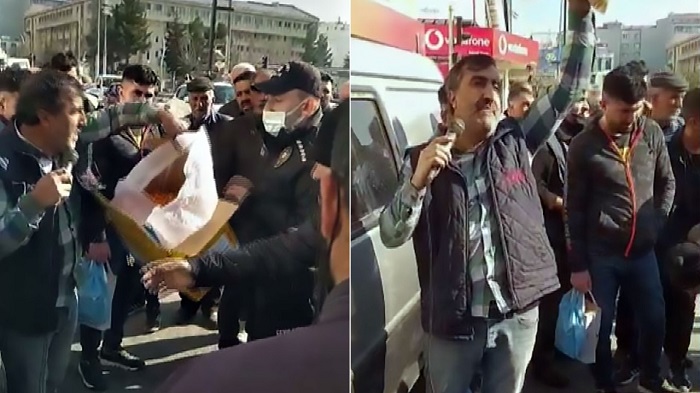 Van'da zamlara tepki gösteren esnaf gözaltına alındı