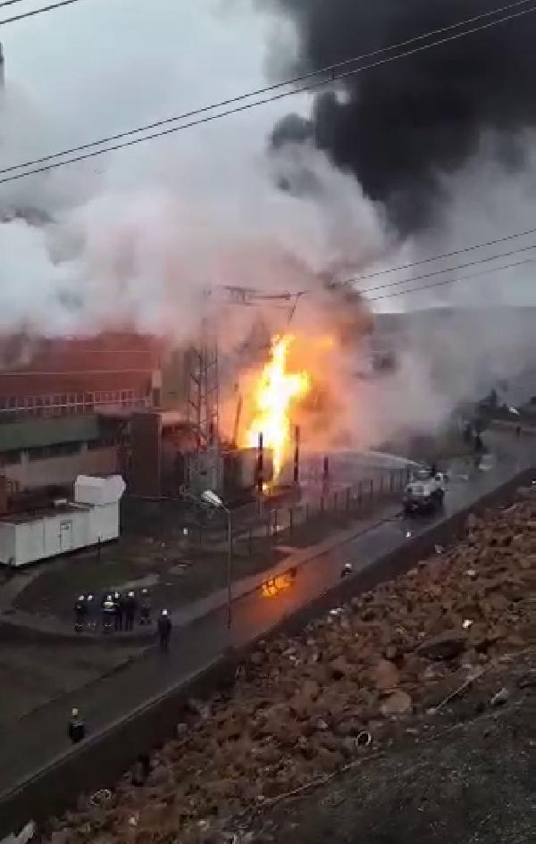Termik santralde trafo yangını