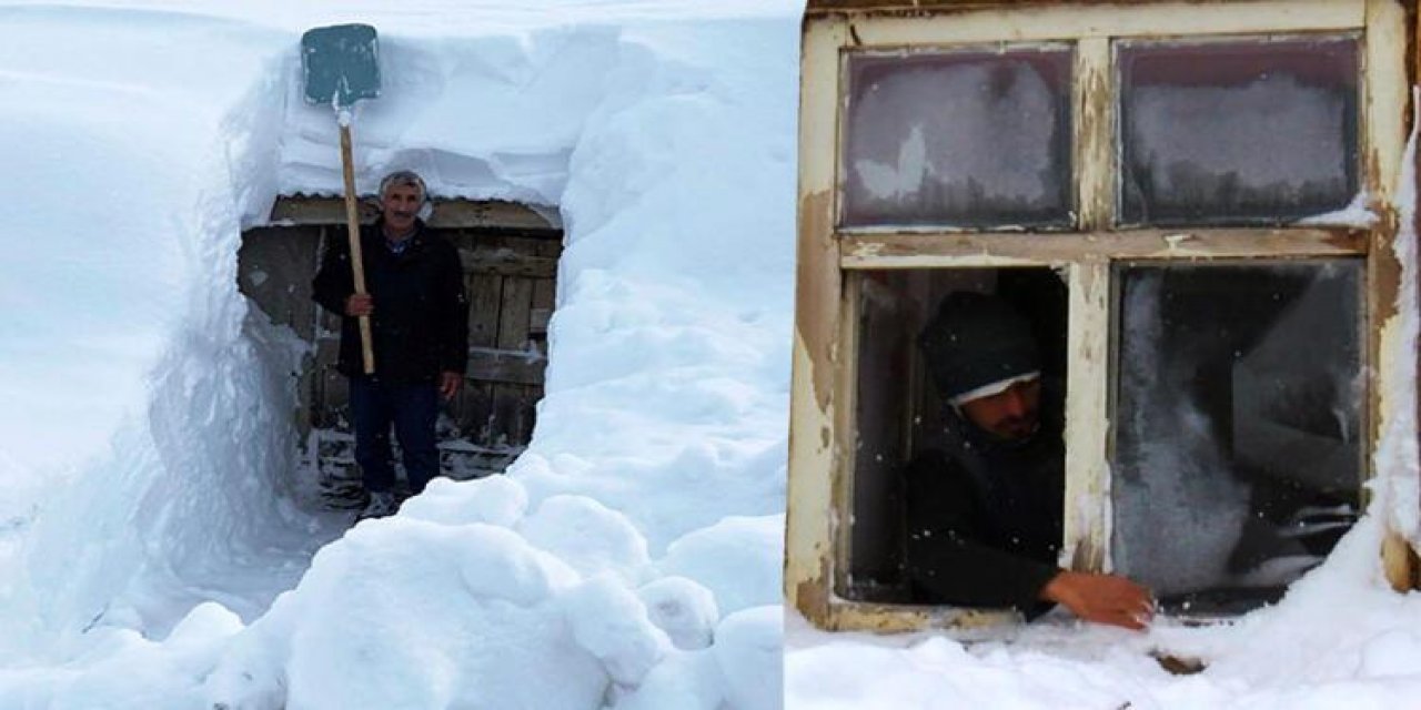 1800 rakımdaki köy kara gömüldü