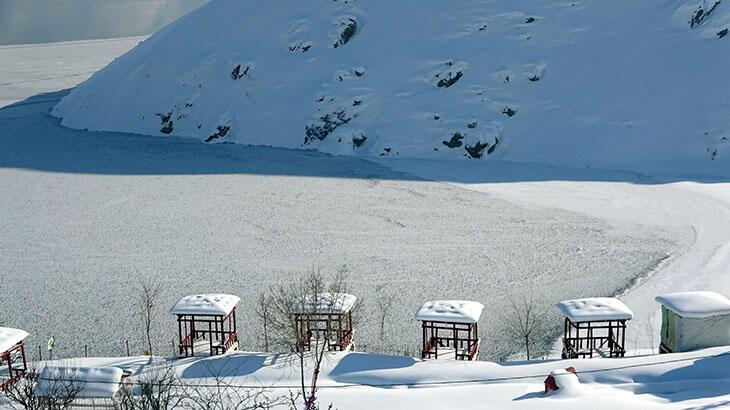 Yüksekova'da Dilimli Barajı dondu