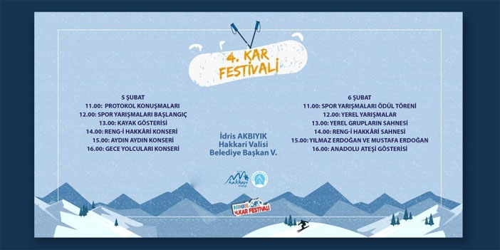 Hakkâri 4. Kar Festivali düzenlenecek