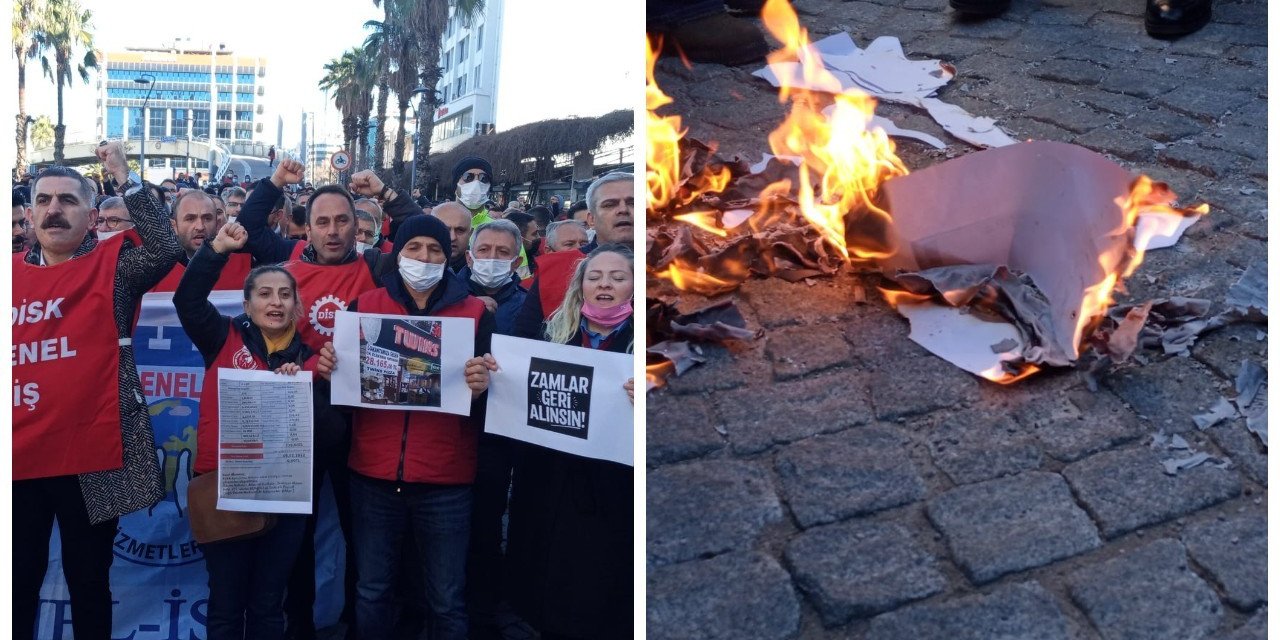 Zamlara karşı faturaları yaktılar