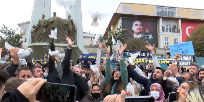 Mahkum yakınları af için güvercin uçurdu