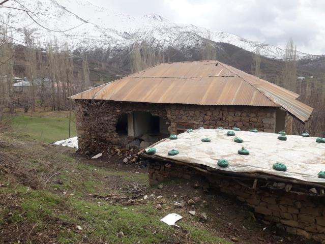 Derecik'te Şiddetli fırtına çatıları uçurdu, evin duvarını yıktı