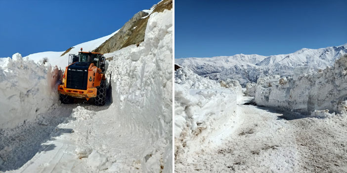Hakkari'de yüksek kesimlerde karla mücadele çalışması sürüyor