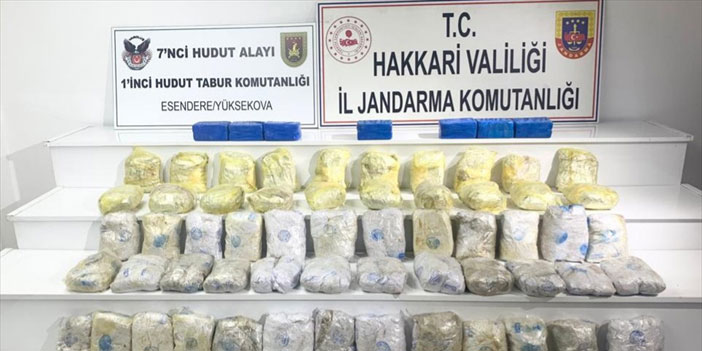 Hakkari'nin İran sınırında 127 kilogram eroin ele geçirildi