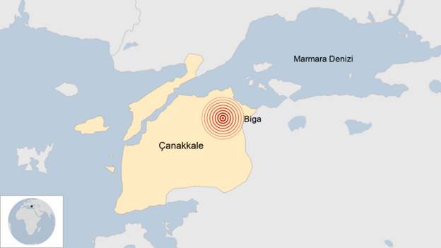 Biga'da 4,3 büyüklüğünde deprem